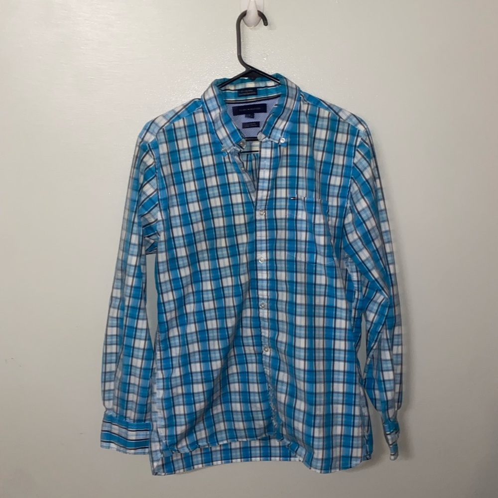 Tommy Hilfiger Blue Plaid Button-Up Shirt